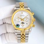Rolex Daydate 41mm 9100 Movement 904L Steel White/Gold/Blue Face Watch